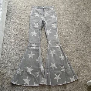 Light grey Bell bottom star jeans